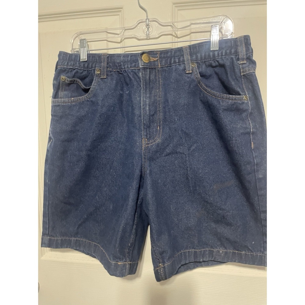 Haband Denim Shorts Mens Blue Jean Cotton Elastic Waist Casual Joe Jeans Size 34